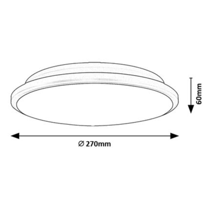 Rabalux - Luminária de Teto LED LED/18W/230V 3000K preta 27 cm