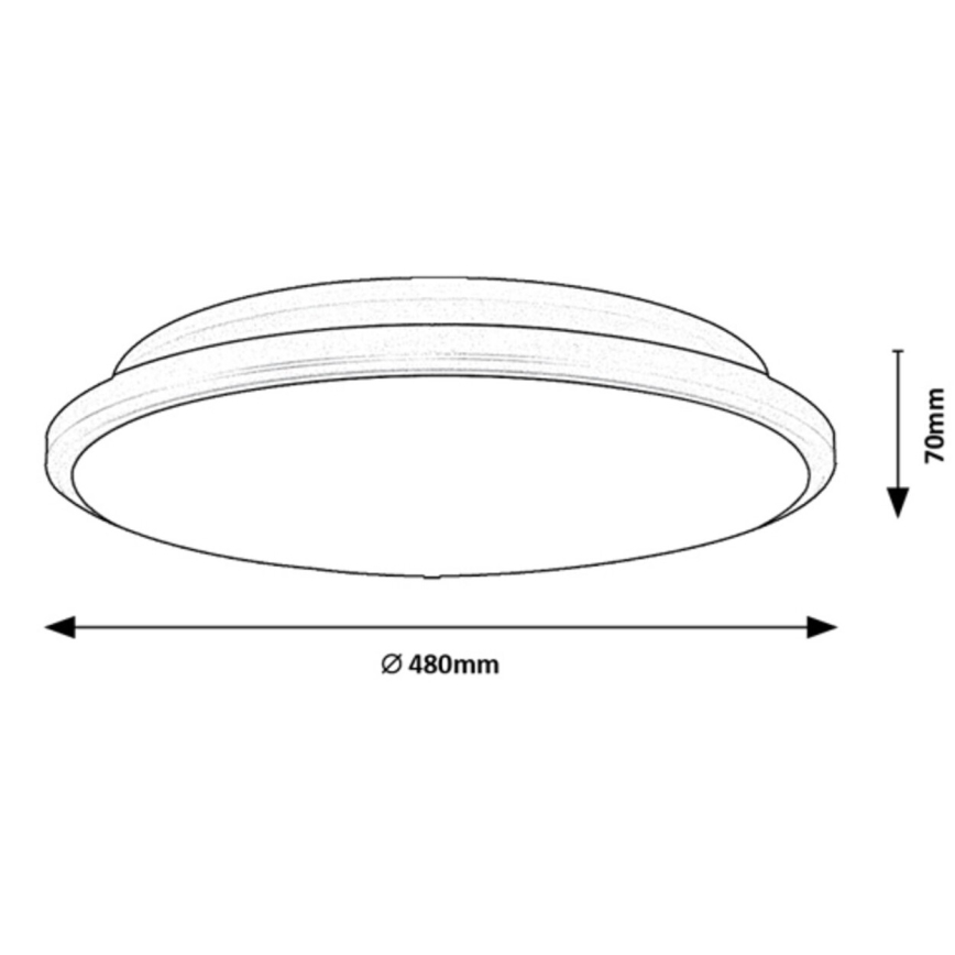 Rabalux - Luminária de Teto LED LED/45W/230V 3000K preta 48 cm