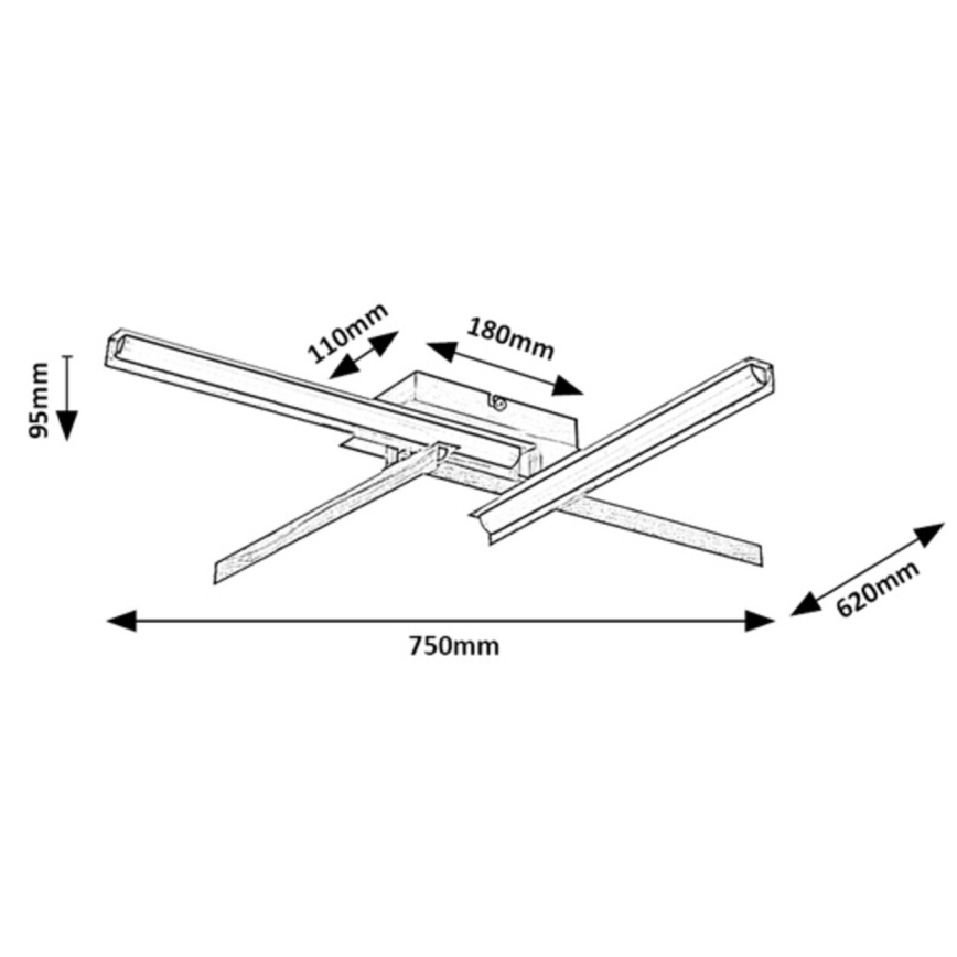 Rabalux - Candeeiro de teto LED/20W/230V 3000K, comprimento 75 cm