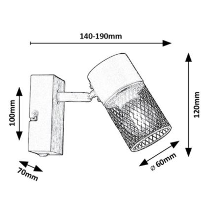 Rabalux - Foco de parede 1xE14/40W/230V carvalho