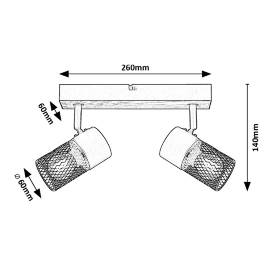 Rabalux - Foco 2xE14/40W/230V carvalho