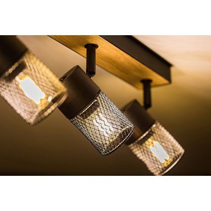 Rabalux - Foco 4xE14/40W/230V carvalho