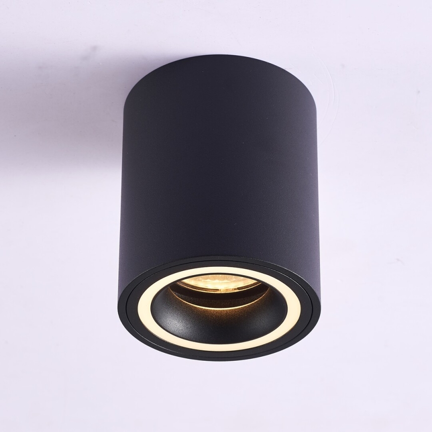 Rabalux - Foco 1xGU10/25W/230V redondo preto