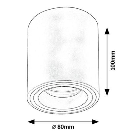 Rabalux - Foco 1xGU10/25W/230V redondo preto