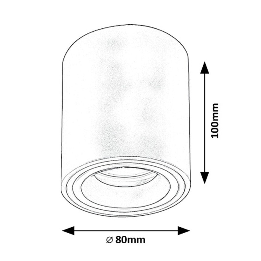 Rabalux - Foco 1xGU10/25W/230V redondo preto
