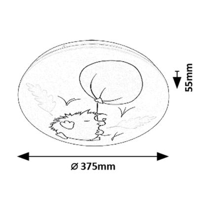 Rabalux - Candeeiro de tecto infantil LED / 24 W / 230 V / 3000 K / Ø 37,5 cm