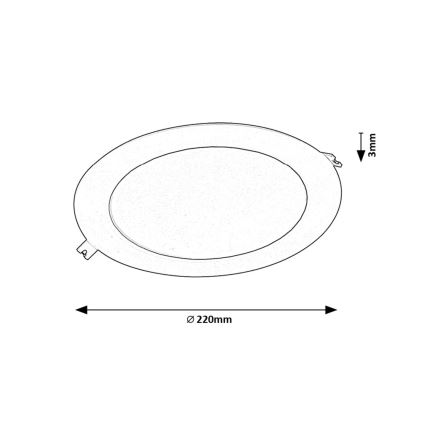 Rabalux - Foco de encastrar LED LED/18W/230V diâmetro 22 cm preto