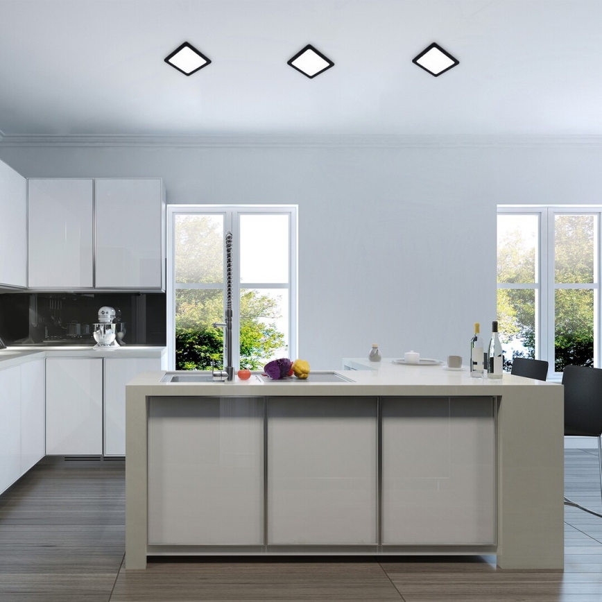 Rabalux - Foco de encastrar LED LED/3W/230V 9x9 cm preto