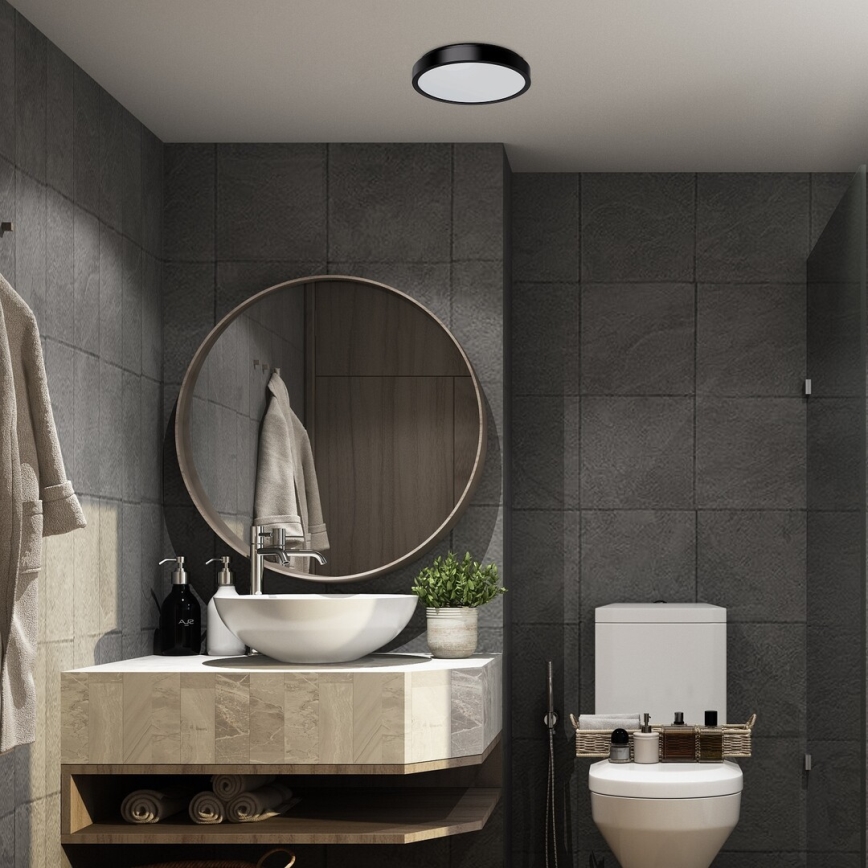 Rabalux - Iluminação de teto para casa de banho LED LED/18W/230V IP44 4000K diâmetro 25 cm preto