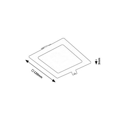 Rabalux - Foco de encastrar LED LED/6W/230V 12x12 cm preto