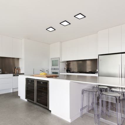 Rabalux - Foco de encastrar LED LED/12W/230V 17x17 cm preto