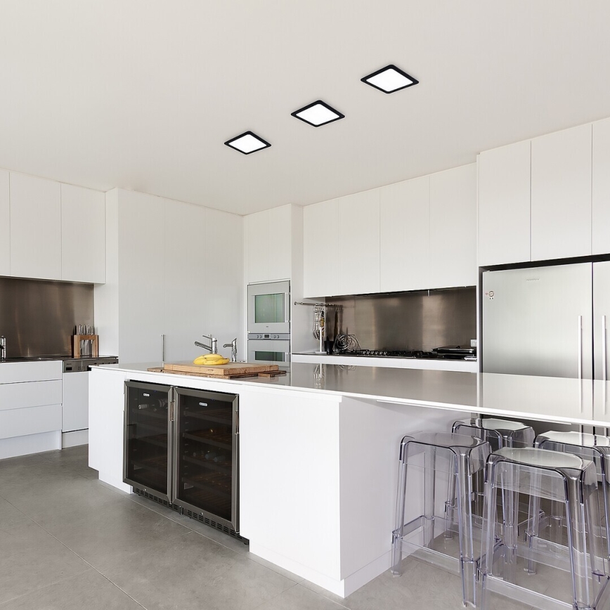 Rabalux - Foco de encastrar LED LED/12W/230V 17x17 cm preto