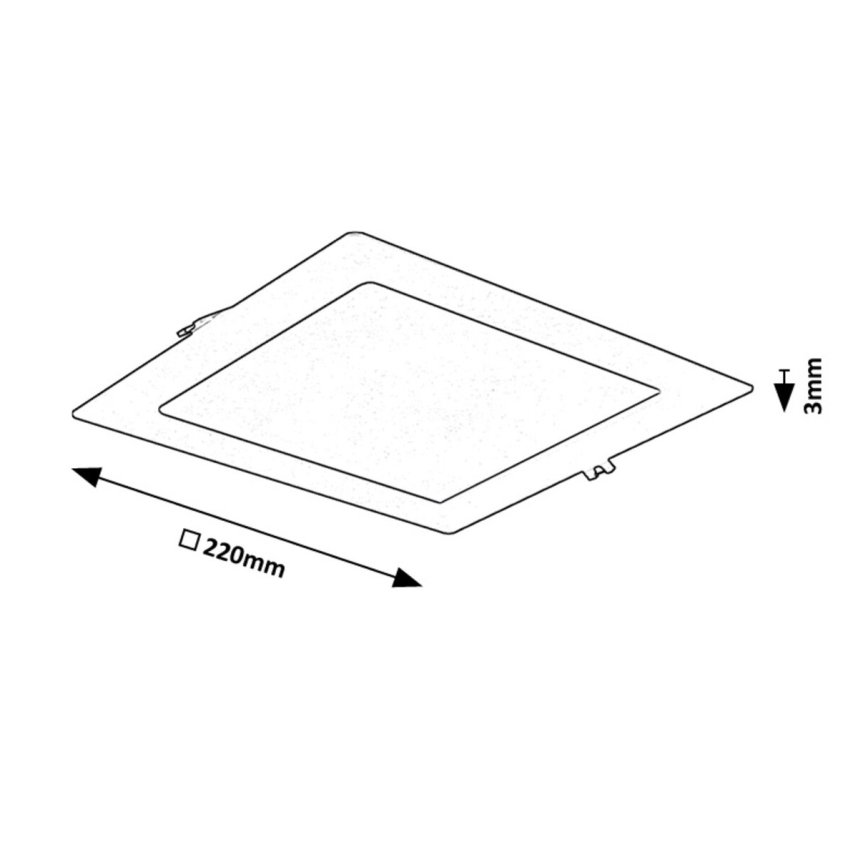 Rabalux - Foco de encastrar LED LED/18W/230V 22x22 cm preto