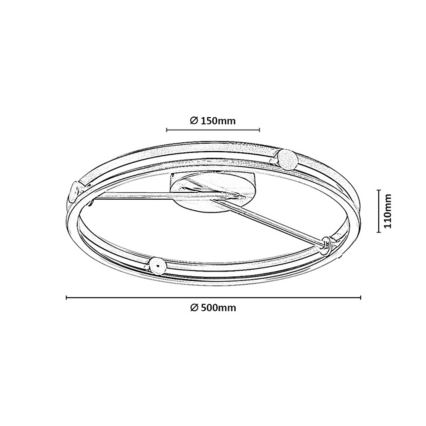 Rabalux - Candeeiro de tecto LED dimerizável LED/60W/230V 3000-6500K diâmetro 50 cm cinzento + controlo remoto