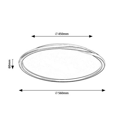 Rabalux  - Iluminação de teto LED LED/40W/230V diâmetro 56 cm preto
