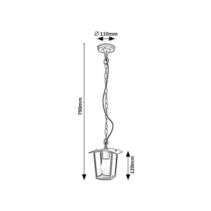 Rabalux - Candelabro suspenso exterior 1xE27/15W/230V IP44