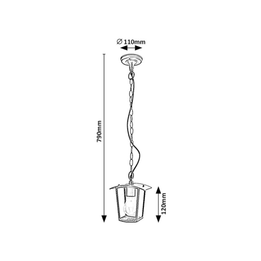 Rabalux - Candelabro suspenso exterior 1xE27/15W/230V IP44