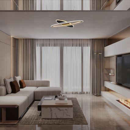 Rabalux - Candeeiro de teto LED dimerizável 70W/230V 3000/4000/6000K preto + controlo remoto diâmetro 70 cm