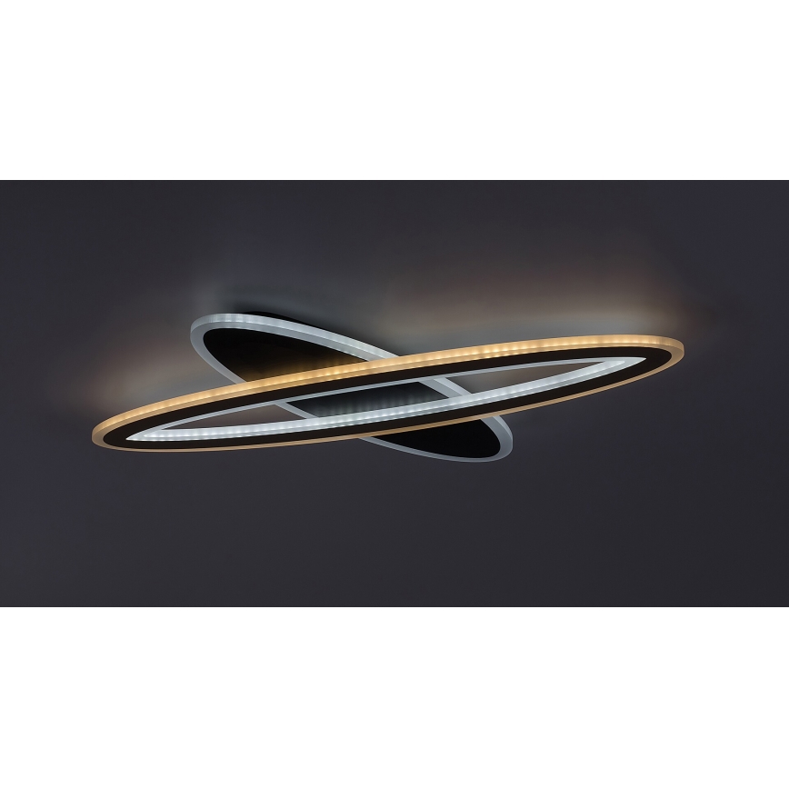 Rabalux - Candeeiro de teto LED dimerizável 70W/230V 3000/4000/6000K preto + controlo remoto diâmetro 70 cm