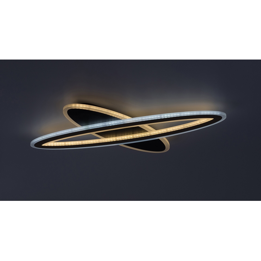 Rabalux - Candeeiro de teto LED dimerizável 70W/230V 3000/4000/6000K preto + controlo remoto diâmetro 70 cm