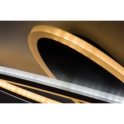 Rabalux - Candeeiro de teto LED dimerizável 70W/230V 3000/4000/6000K preto + controlo remoto diâmetro 70 cm