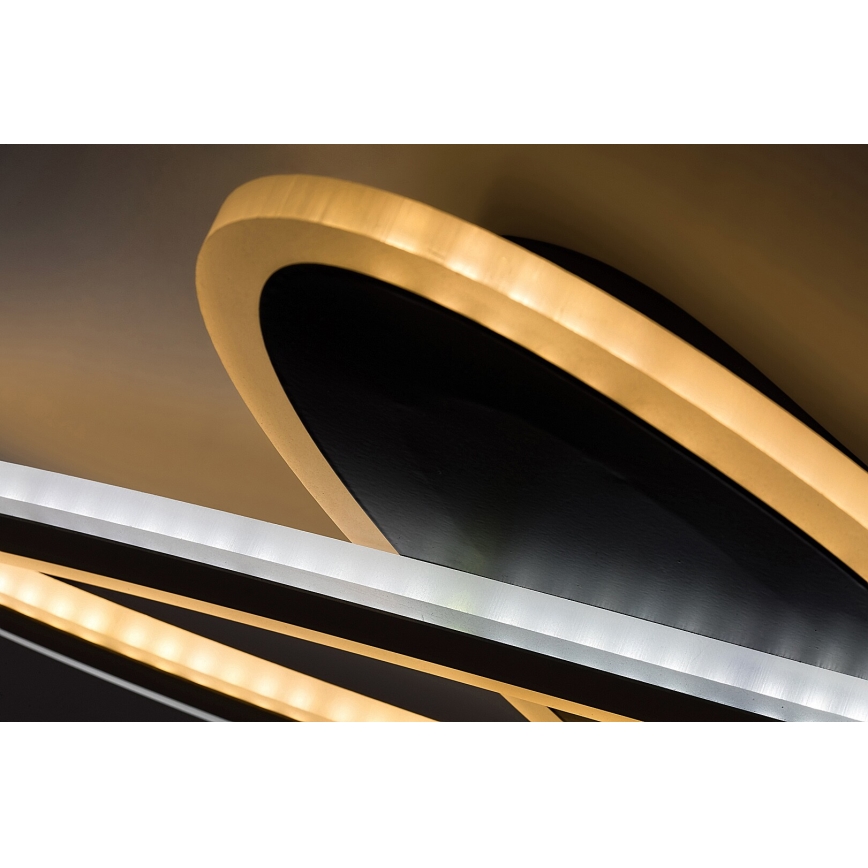 Rabalux - Candeeiro de teto LED dimerizável 70W/230V 3000/4000/6000K preto + controlo remoto diâmetro 70 cm
