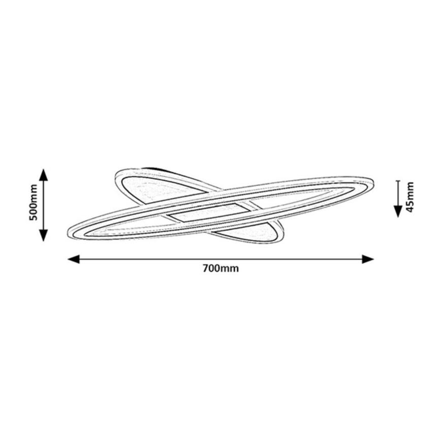 Rabalux - Candeeiro de teto LED dimerizável 70W/230V 3000/4000/6000K preto + controlo remoto diâmetro 70 cm