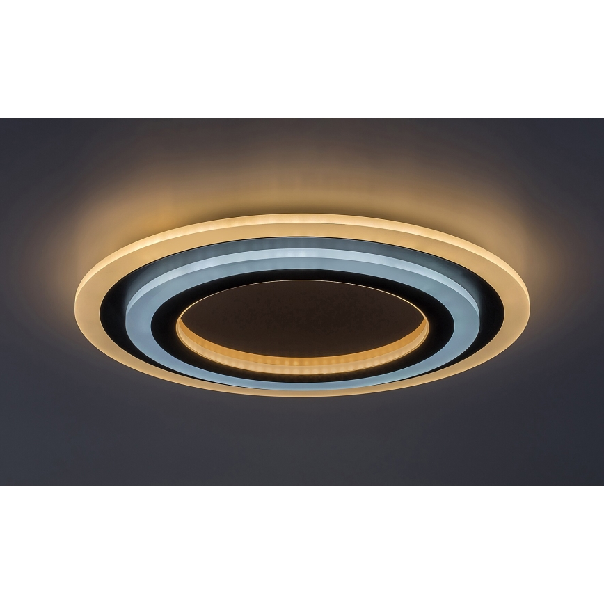 Rabalux - Candeeiro de teto LED dimerizável LED/56W/230V 3000/4000/6000K cromo mate/preto + controlo remoto Ø 45 cm