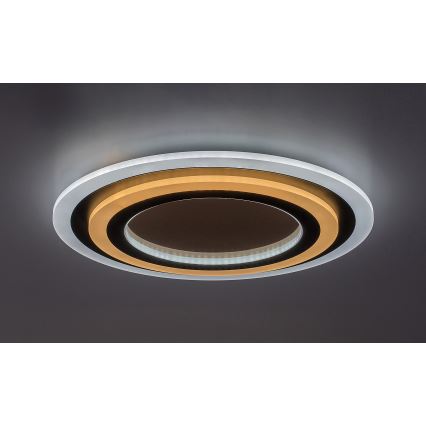 Rabalux - Candeeiro de teto LED dimerizável LED/56W/230V 3000/4000/6000K cromo mate/preto + controlo remoto Ø 45 cm