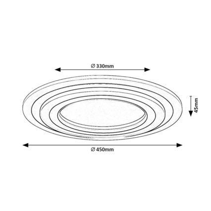 Rabalux - Candeeiro de teto LED dimerizável LED/56W/230V 3000/4000/6000K cromo mate/preto + controlo remoto Ø 45 cm