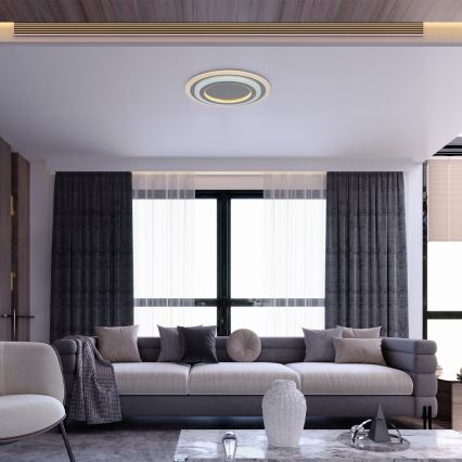 Rabalux - Plafon de teto LED dimável 56W/230V 3000/4000/6000K cromo fosco + controlo remoto Ø 45 cm
