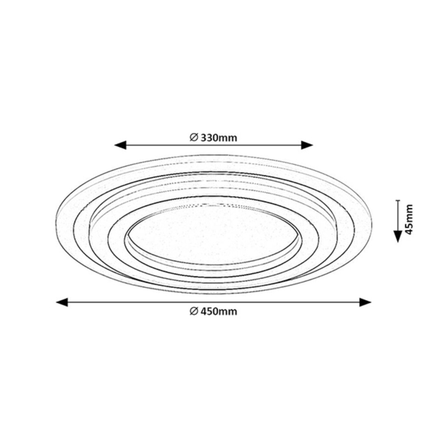 Rabalux - Plafon de teto LED dimável 56W/230V 3000/4000/6000K cromo fosco + controlo remoto Ø 45 cm