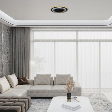 Rabalux - Luminária de teto LED dimerizável LED/56W/230V 3000/4000/6000K, preta + controlo remoto, Ø 45 cm