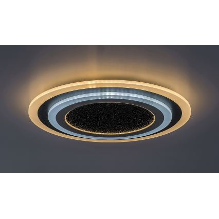 Rabalux - Luminária de teto LED dimerizável LED/56W/230V 3000/4000/6000K, preta + controlo remoto, Ø 45 cm
