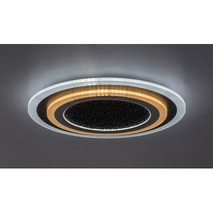 Rabalux - Luminária de teto LED dimerizável LED/56W/230V 3000/4000/6000K, preta + controlo remoto, Ø 45 cm
