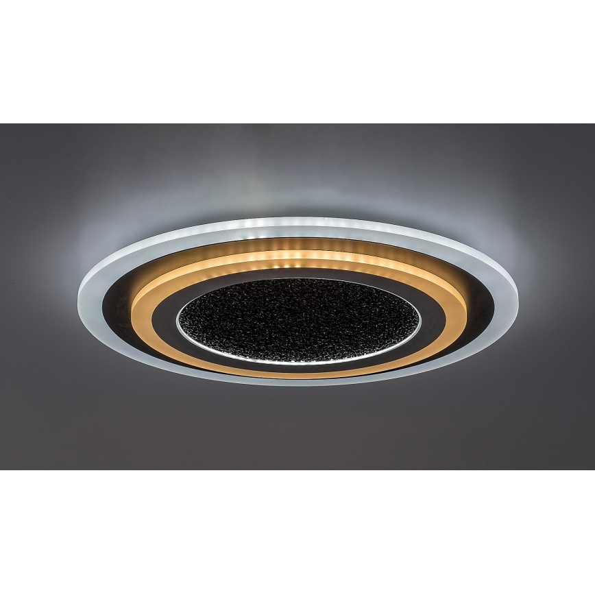 Rabalux - Luminária de teto LED dimerizável LED/56W/230V 3000/4000/6000K, preta + controlo remoto, Ø 45 cm