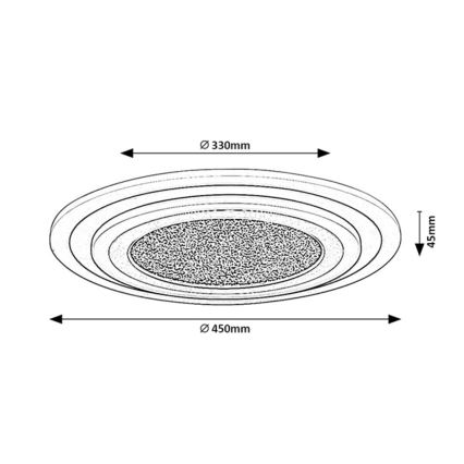 Rabalux - Luminária de teto LED dimerizável LED/56W/230V 3000/4000/6000K, preta + controlo remoto, Ø 45 cm