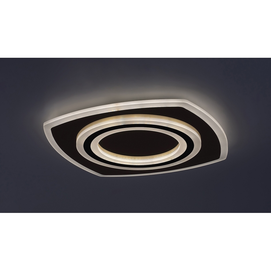 Rabalux - Luminária de teto LED dimerizável LED/60W/230V 3000/4000/6000K cromado mate/preto + controlo remoto 48x48 cm