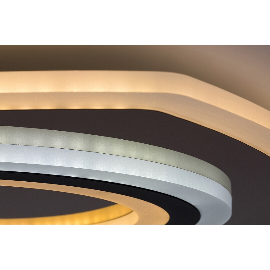 Rabalux - Luminária de teto LED dimerizável LED/60W/230V 3000/4000/6000K cromado mate/preto + controlo remoto 48x48 cm