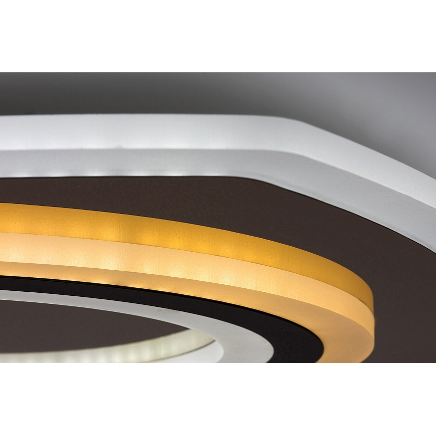 Rabalux - Luminária de teto LED dimerizável LED/60W/230V 3000/4000/6000K cromado mate/preto + controlo remoto 48x48 cm