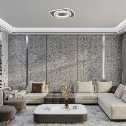 Rabalux - Plafon LED dimável LED/60W/230V 3000/4000/6000K cromado mate + controlo remoto 48x48 cm