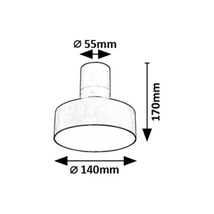 Rabalux - Candeeiro de tecto LED/16W/230V 3000K preto Ø 14 cm