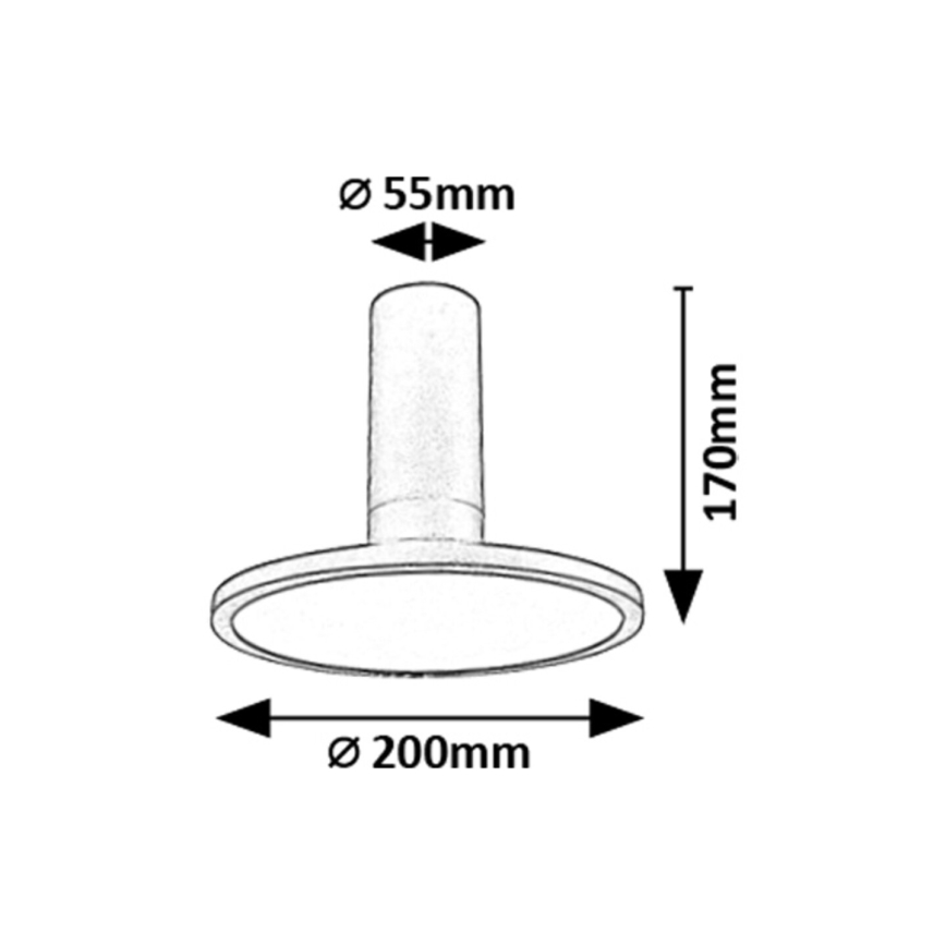 Rabalux - Plafon LED 20W/230V 3000K preto Ø 20 cm