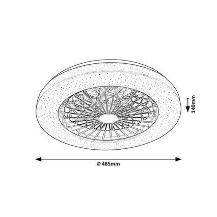 Rabalux - Luminária de teto LED regulável com ventilador LED/48W/230V 3000-6500K + controlo remoto