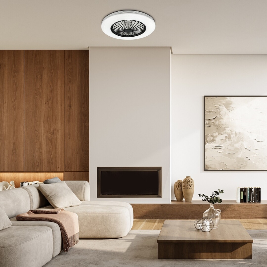 Rabalux - Luminária de teto LED regulável com ventilador LED/48W/230V 3000-6500K + controlo remoto
