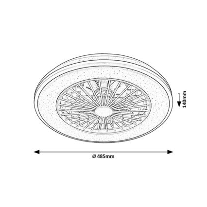 Rabalux - Luminária de teto LED regulável com ventilador LED/48W/230V 3000-6500K + controlo remoto
