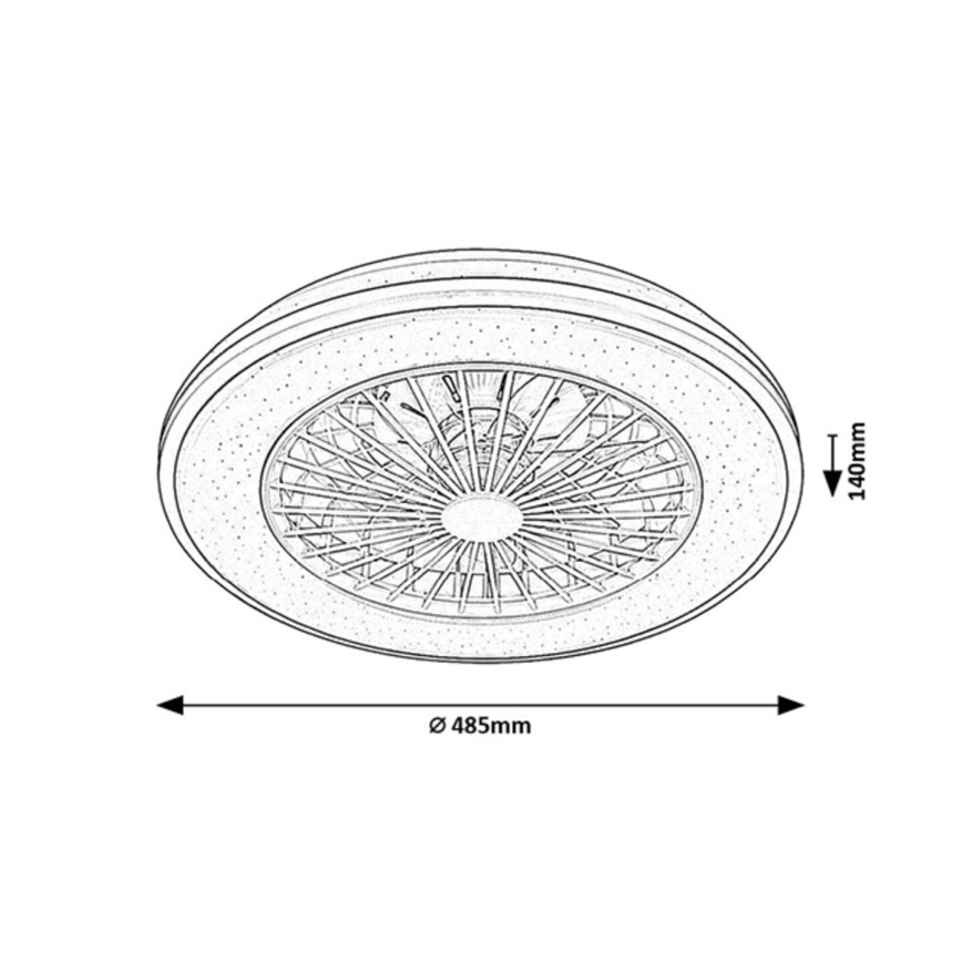 Rabalux - Luminária de teto LED regulável com ventilador LED/48W/230V 3000-6500K + controlo remoto