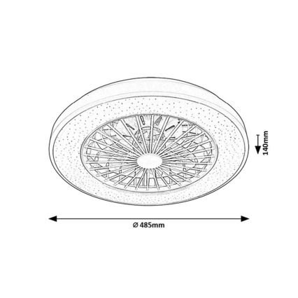 Rabalux - Luminária de teto LED regulável com ventilador LED/48W/230V 3000-6500K + controlo remoto