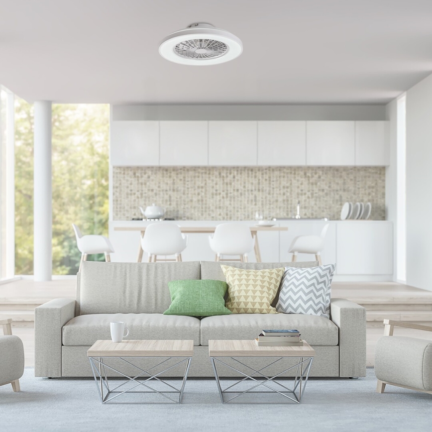 Rabalux - Luminária de teto LED regulável com ventilador LED/48W/230V 3000-6500K + controlo remoto