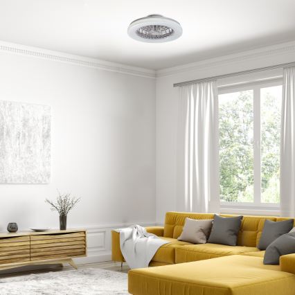 Rabalux - Luminária de teto LED RGB regulável com ventilador LED/48W/230V 3000-6500K + controlo remoto